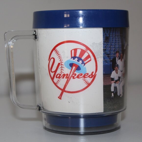 Vintage Yankees Coffee Mug Dodge Dealers NY NJ CT Tristate Blue MLB Baseball - Picture 1 of 5